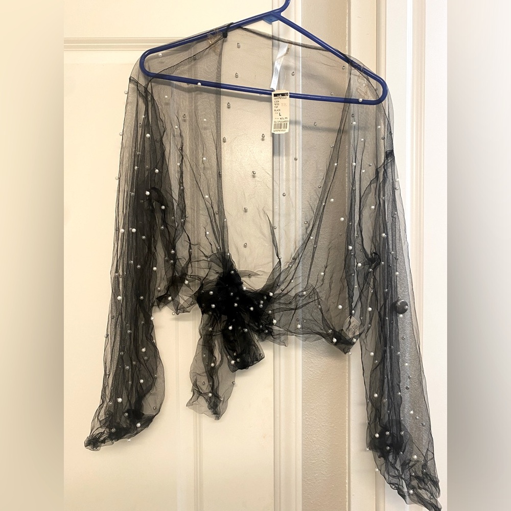 Mesh Pearl Cardigan